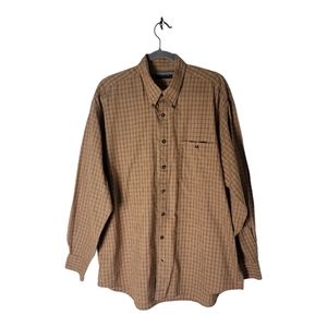 Windsor Lake button down long sleeve woven cotton men's plaid shirt size XL